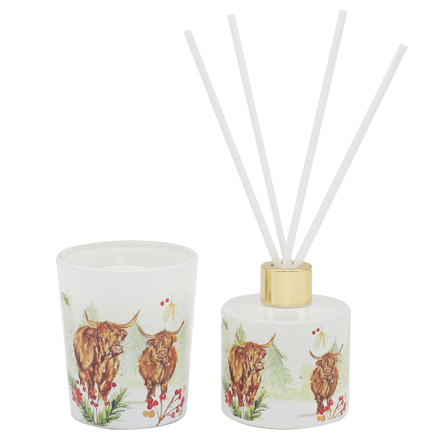 Highland Cow Candle & Diffuser Set