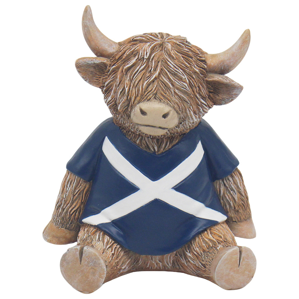 Happy Highland Cow Football Fan Scotland Ornament