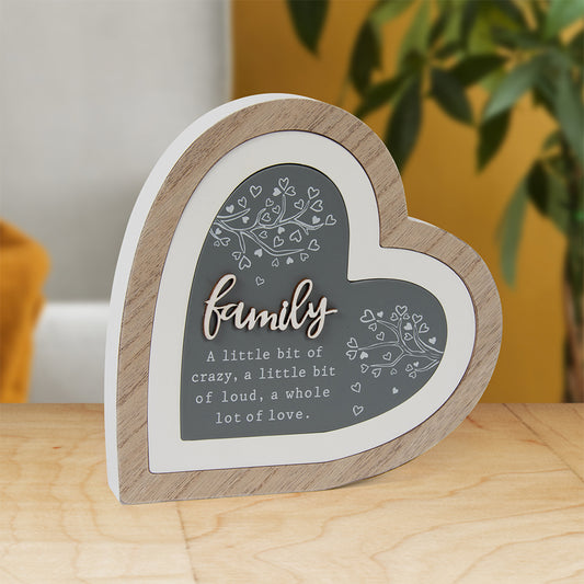 Family Wooden Heart-Shaped Plaque