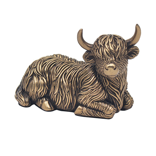 Highland Cow Sitting Bronze Ornament