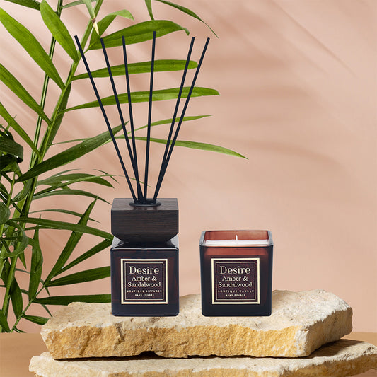 Amber & Sandalwood 100ml Reed Diffuser and Scented Candle