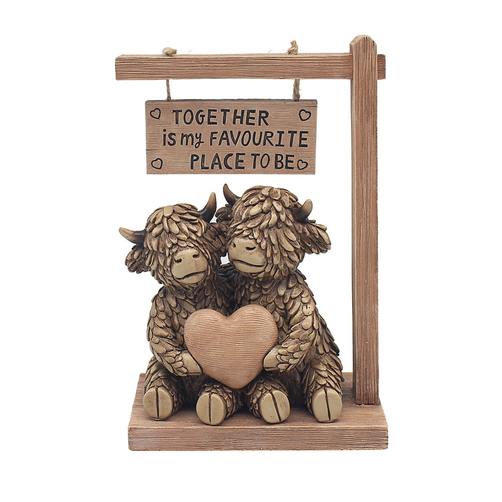 Hughie Highland Cow Better Together Ornament