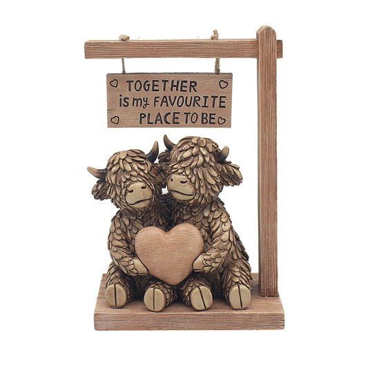 Hughie Highland Cow Better Together Ornament