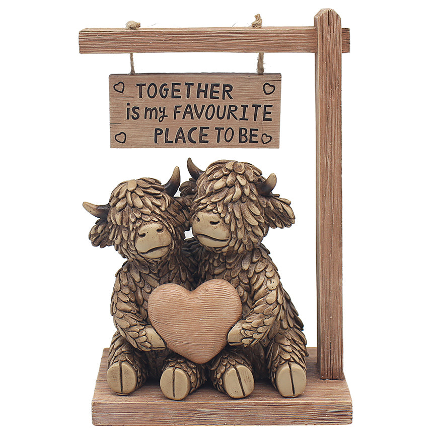 Hughie Highland Cow Together Ornament