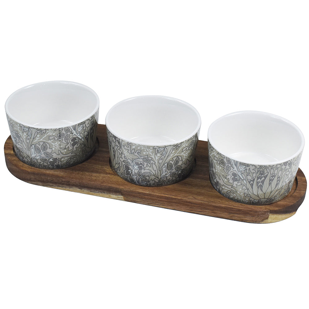 William Morris Artichoke 3 Bowl Snack Tray