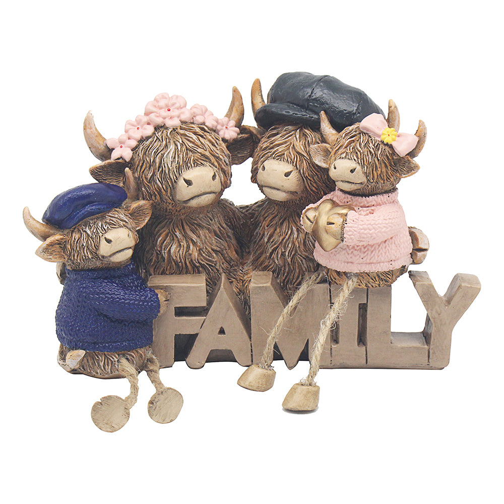 Highland Happy Cow Family Ornament