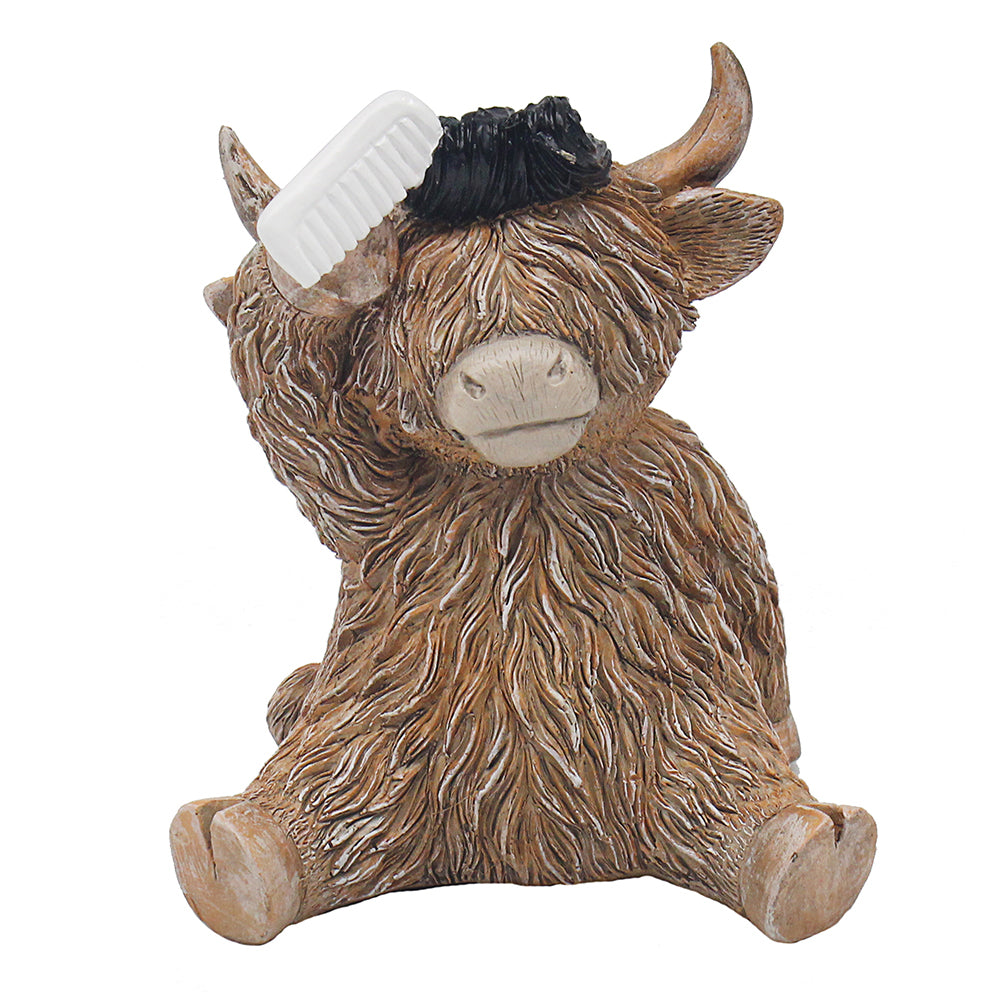 Happy Highland Cow Boy Quiff Ornament