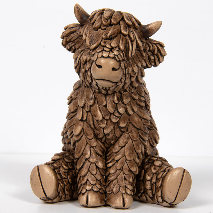 Highland Cow Hughie Sitting Small Ornament