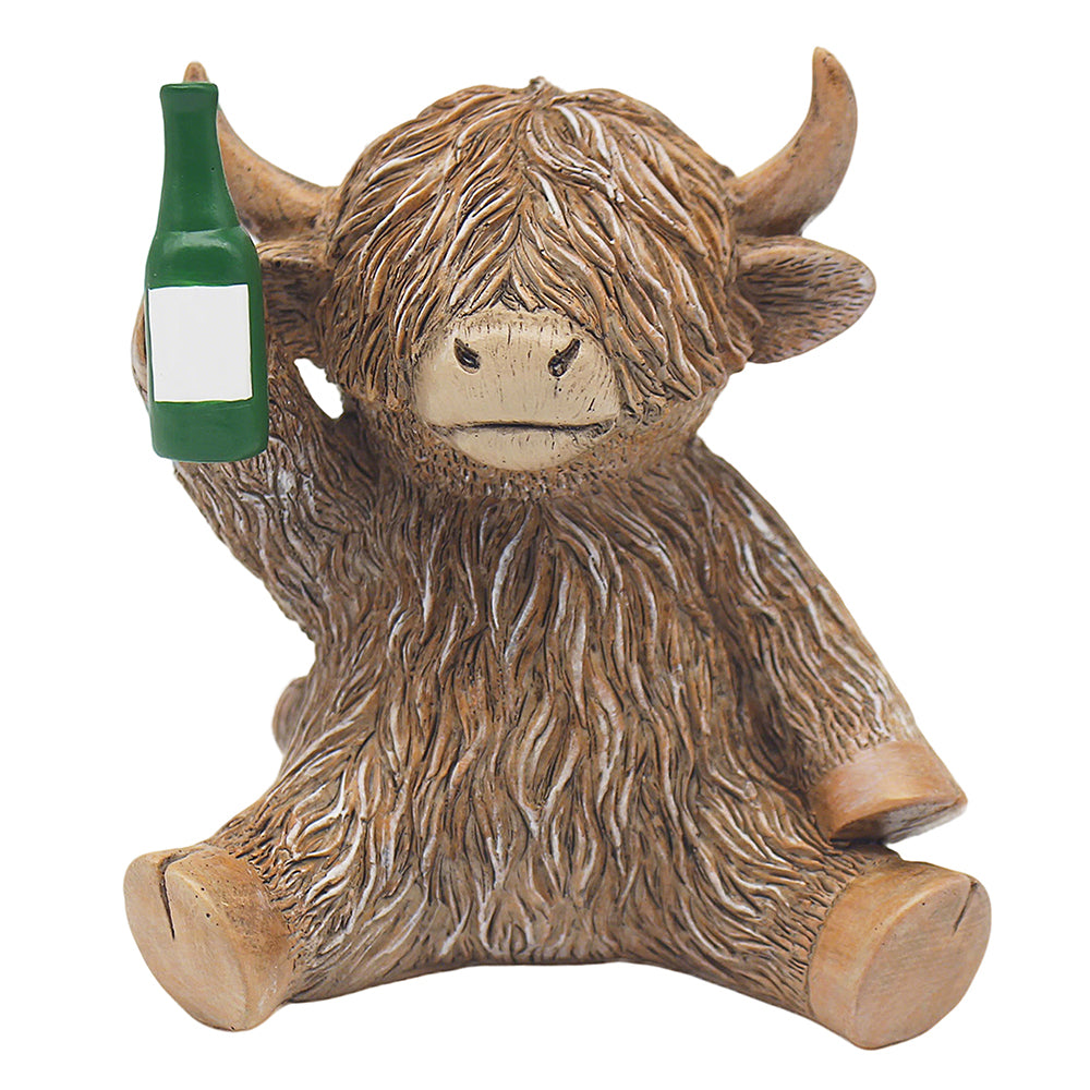 Happy Highland Cow Frisky Whiskey Ornament