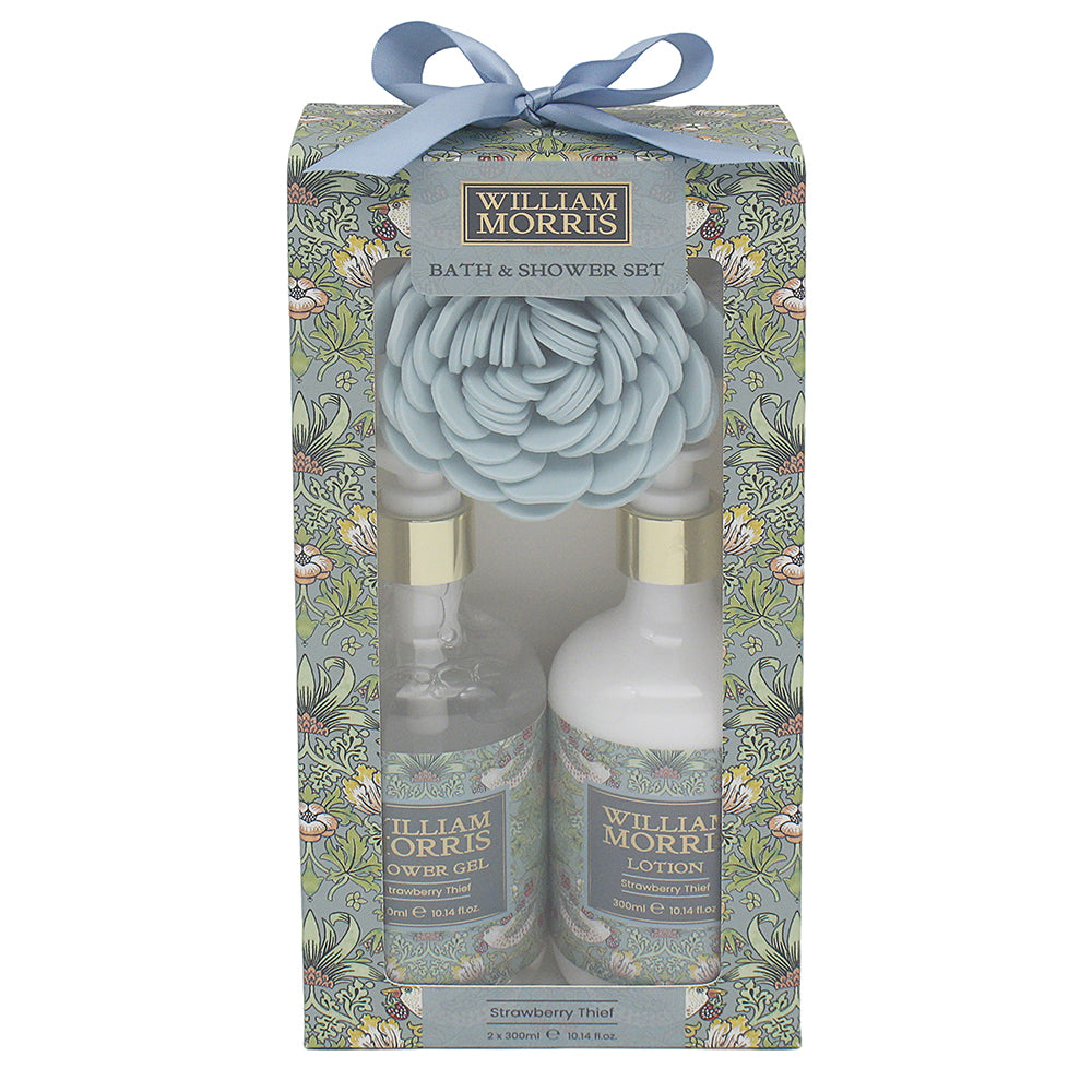 William Morris Strawberry Thief Bath Shower Set