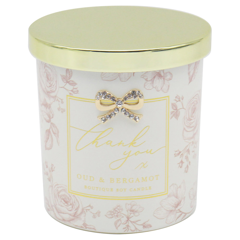 Hearts Design Thank You Candle
