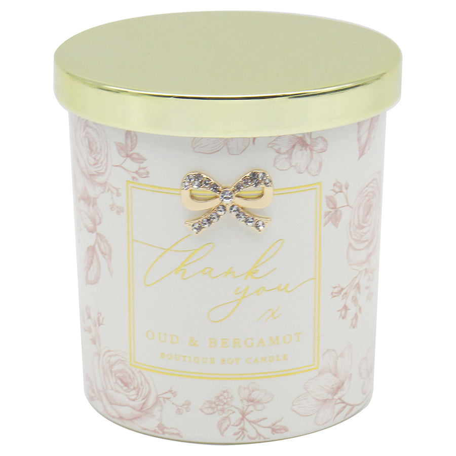 Hearts Design Thank You Candle