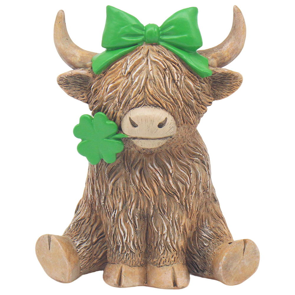 Happy Highland Cow Lucky Irish Ornament