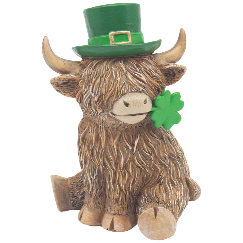 Happy Highland Cow Luck of the Irish Ornament