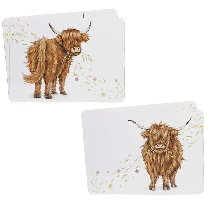 Clemency Bunn Highland Cow Placemats (Set of 4)