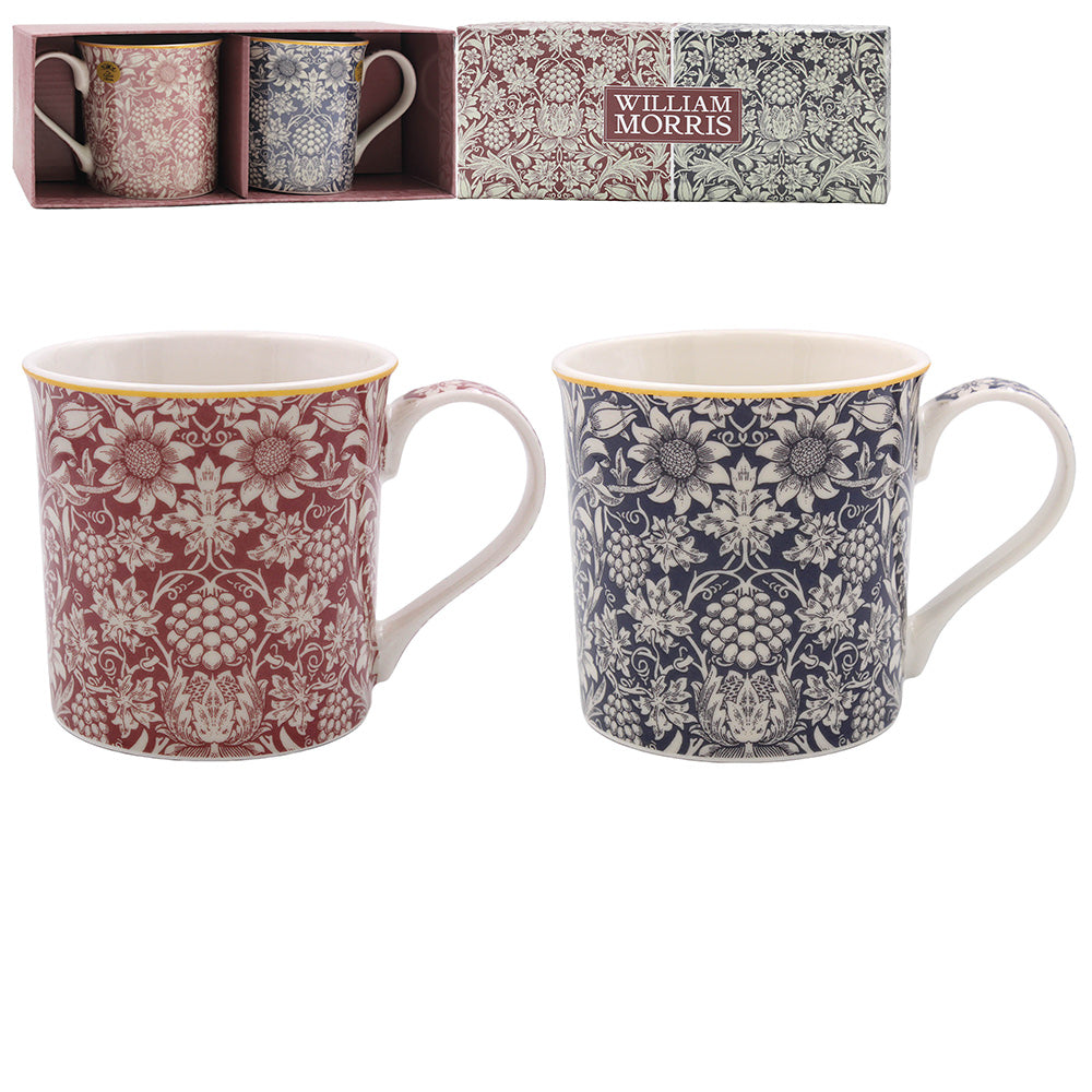 William Morris Sunflower Set of 2 Ceramic Mugs