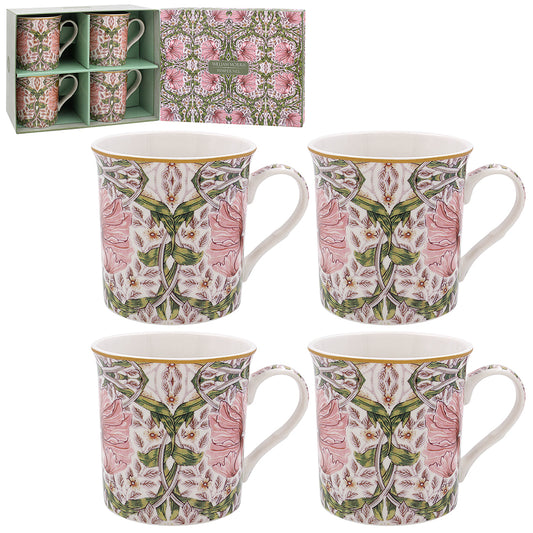 William Morris Pimpernel Blush Pink Mugs (Set of 4)