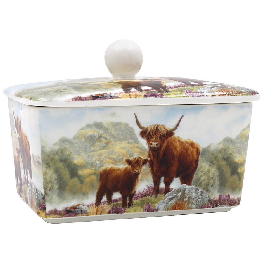 Highland Cow Calf Butter Dish