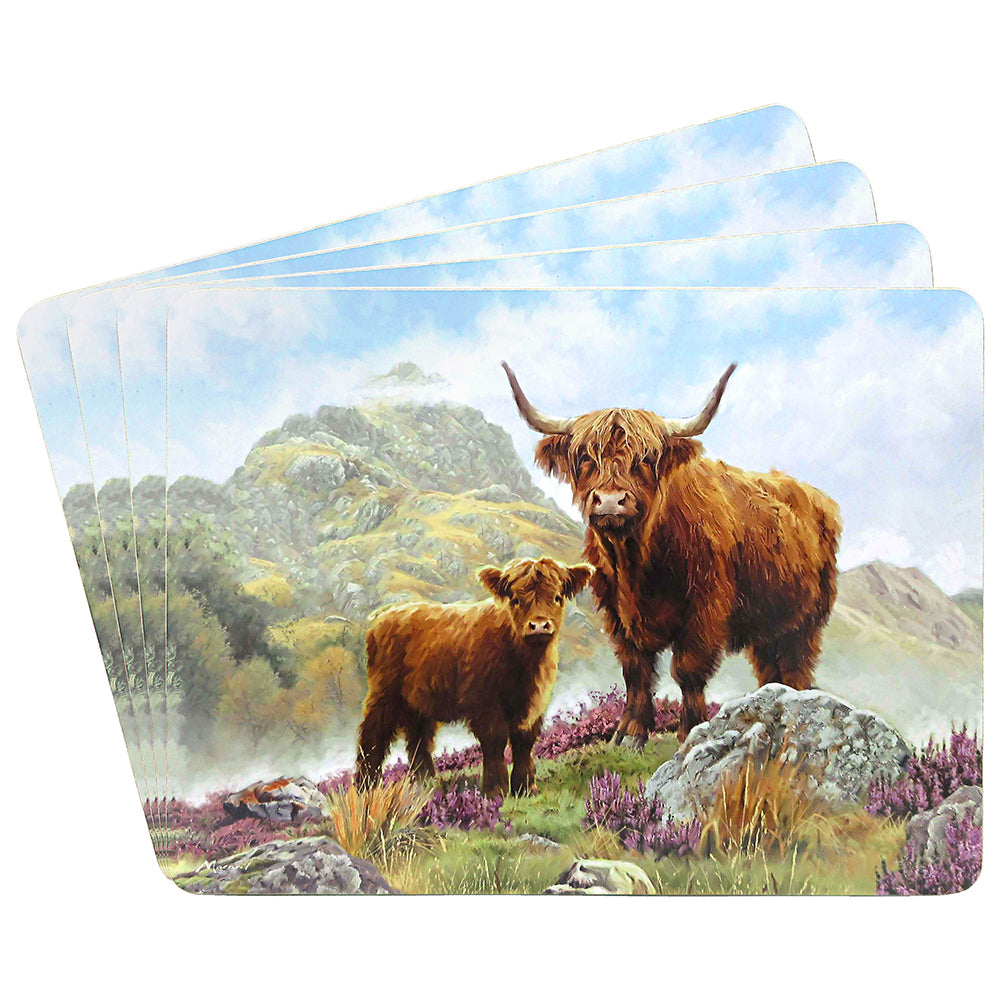 New Highland Cow & Calf Placemats (Set of 4)