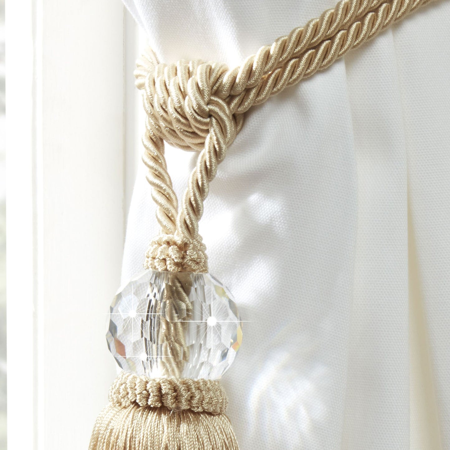 Luna Cream Rope Tassel Curtain Tiebacks (Pair)