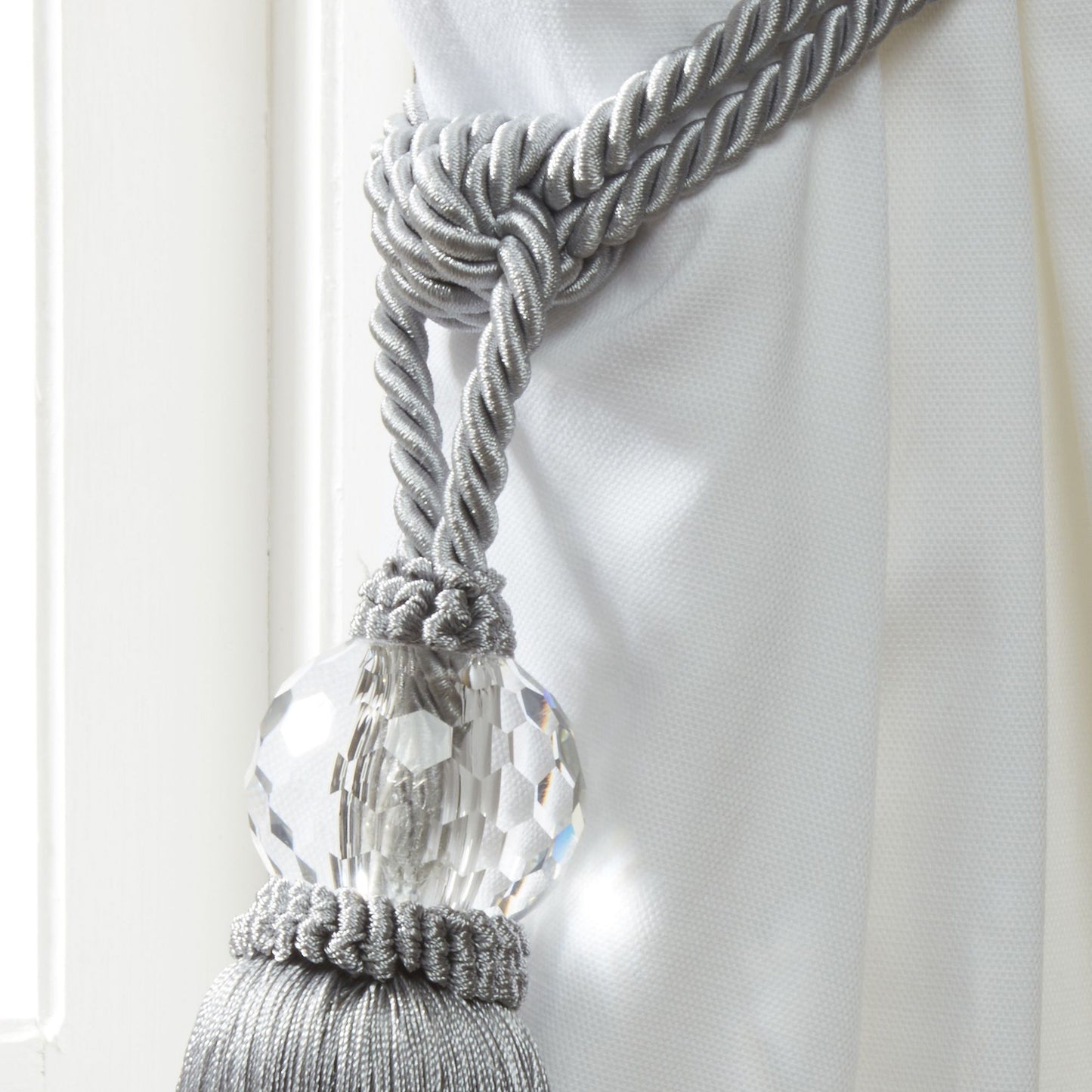 Luna Silver Rope Tassel Curtain Tiebacks (Pair)