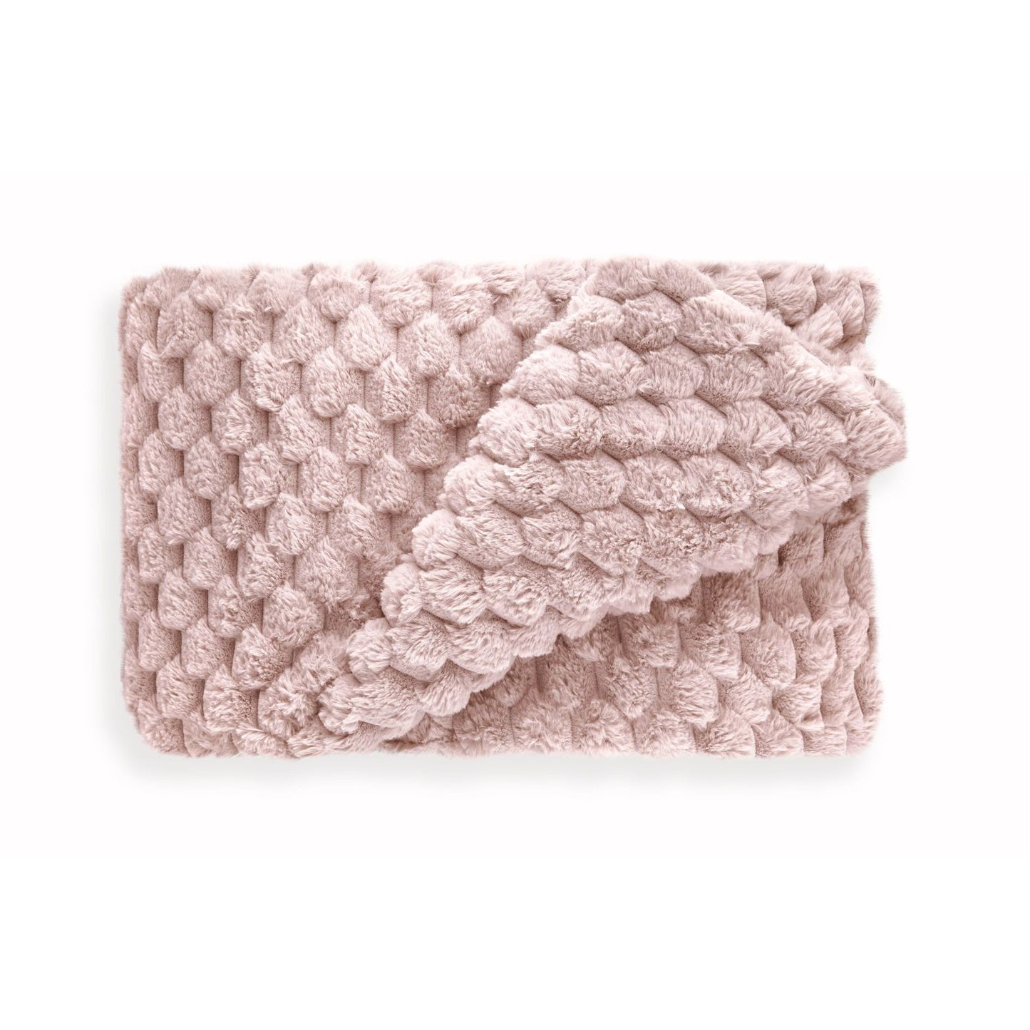 Lush Blush Pink Fluffy Faux Fur Throw Blanket