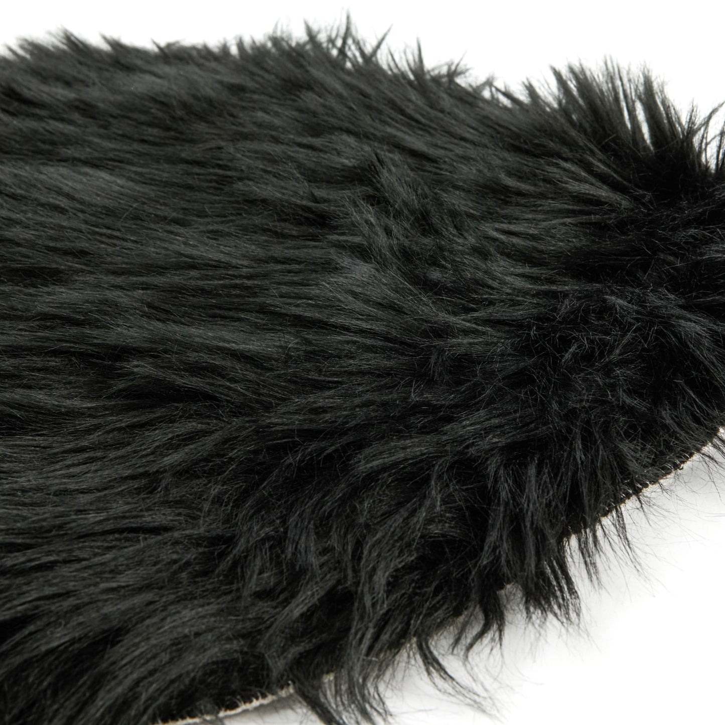 Luxury Faux Fur Black Room Rug