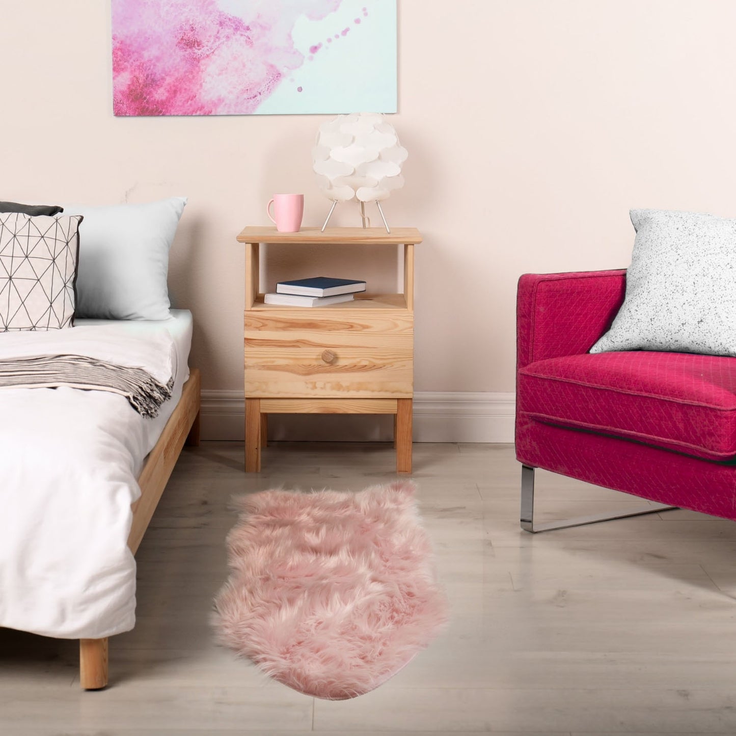 Lux Faux Fur Heather Room Rug