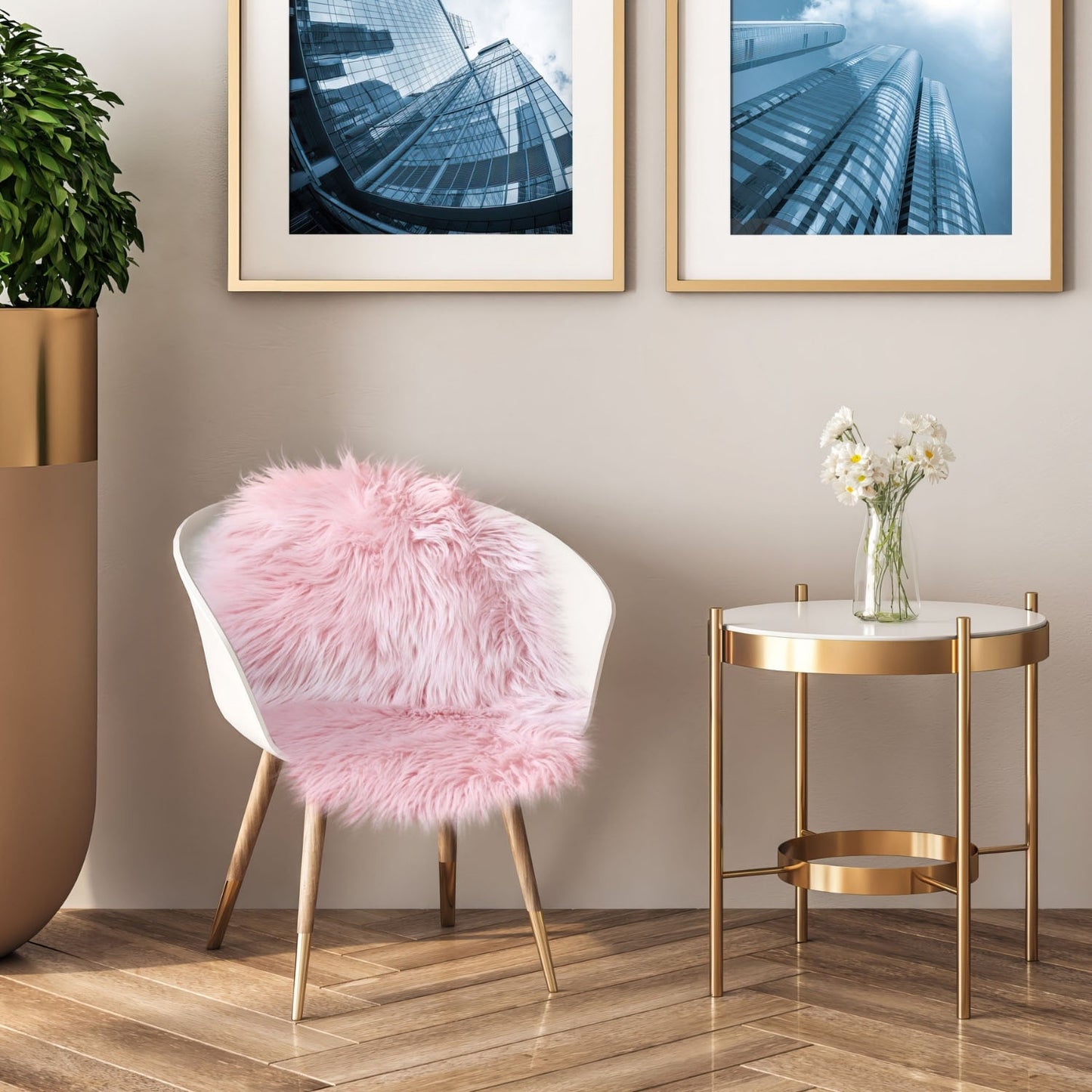 Lux Faux Fur Heather Room Rug