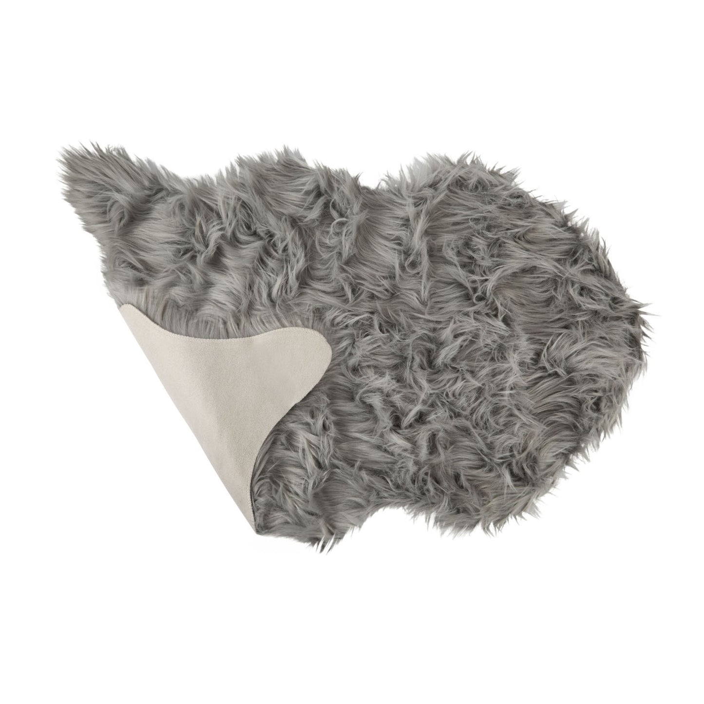 Lux Faux Fur Silver Room Rug