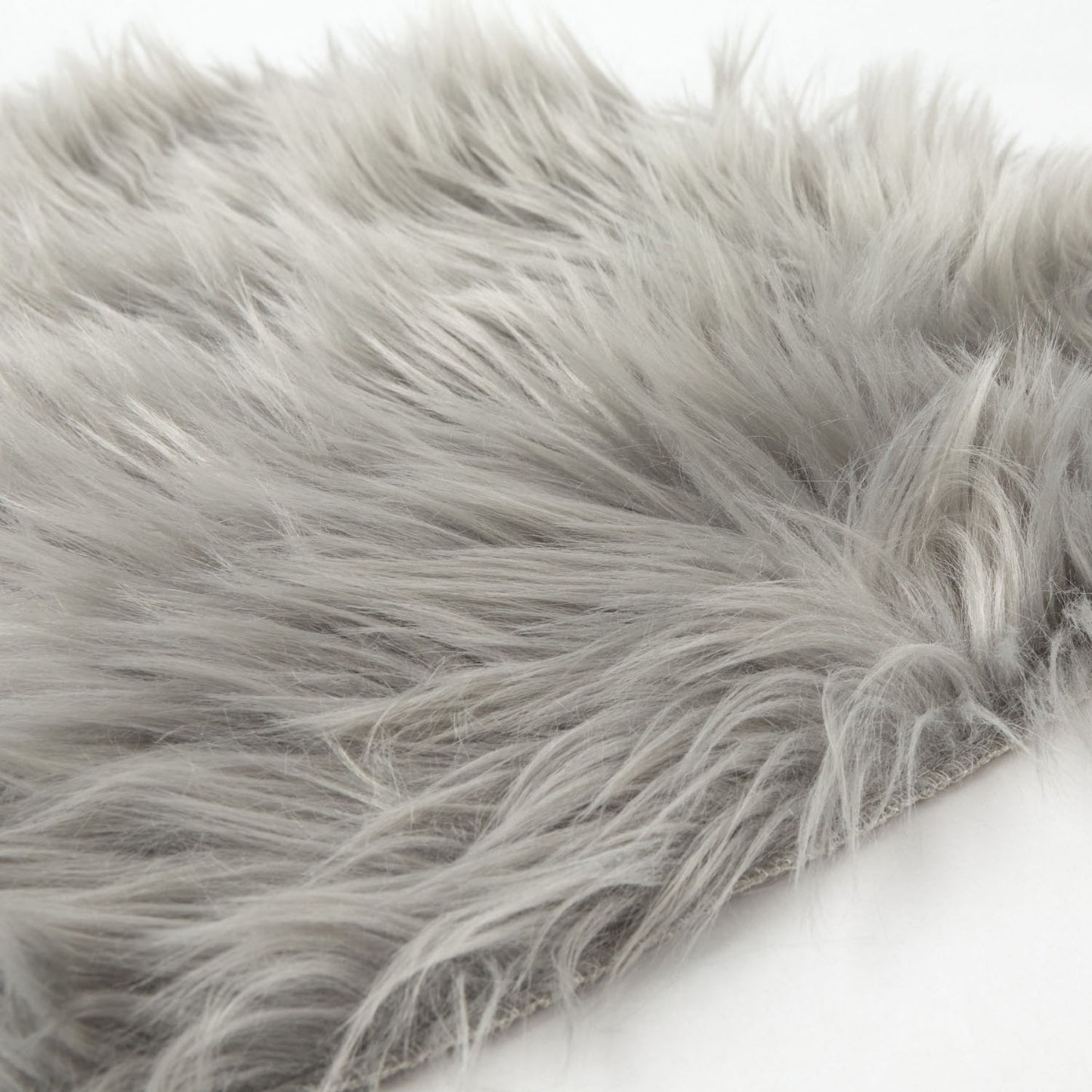 Lux Faux Fur Silver Room Rug