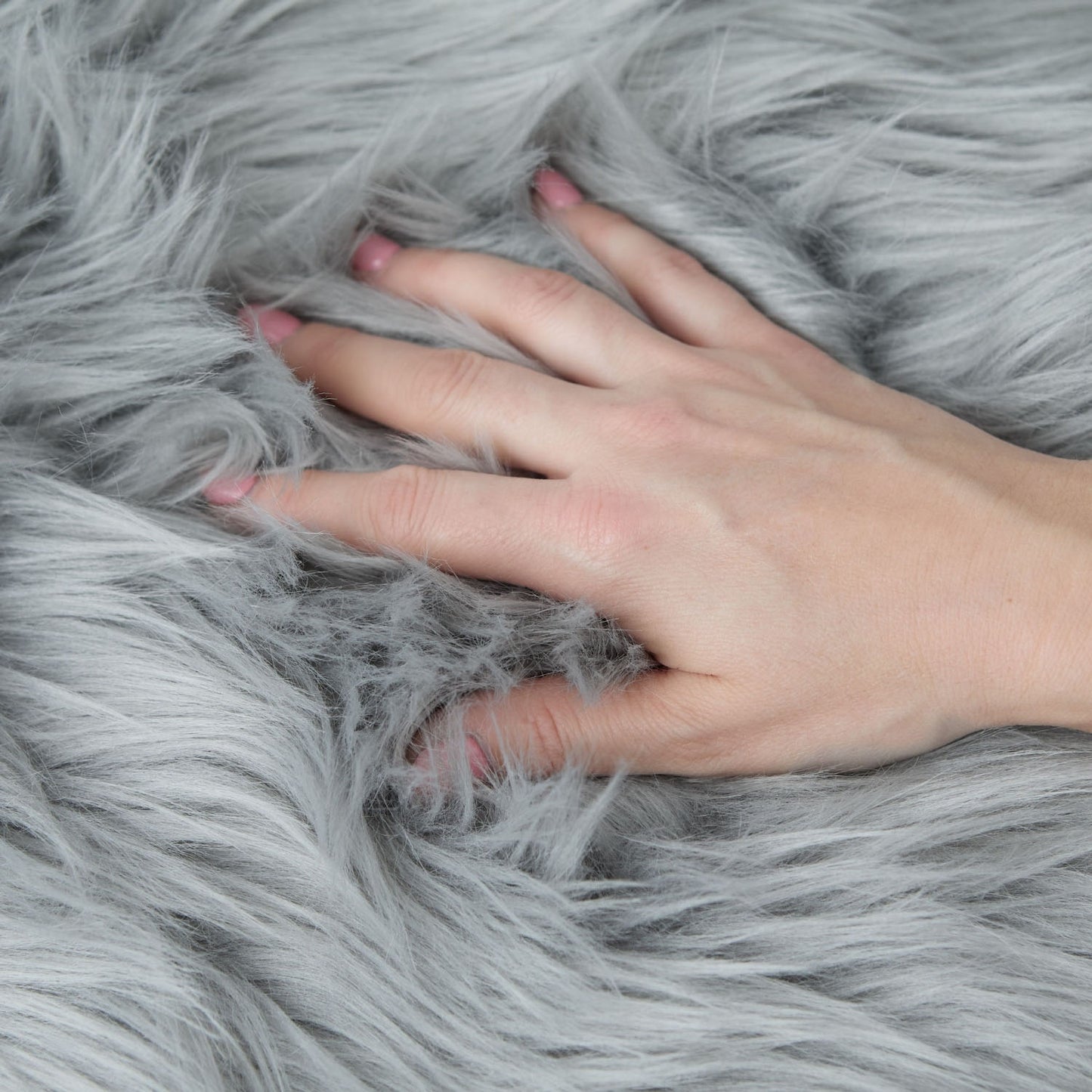 Lux Faux Fur Silver Room Rug