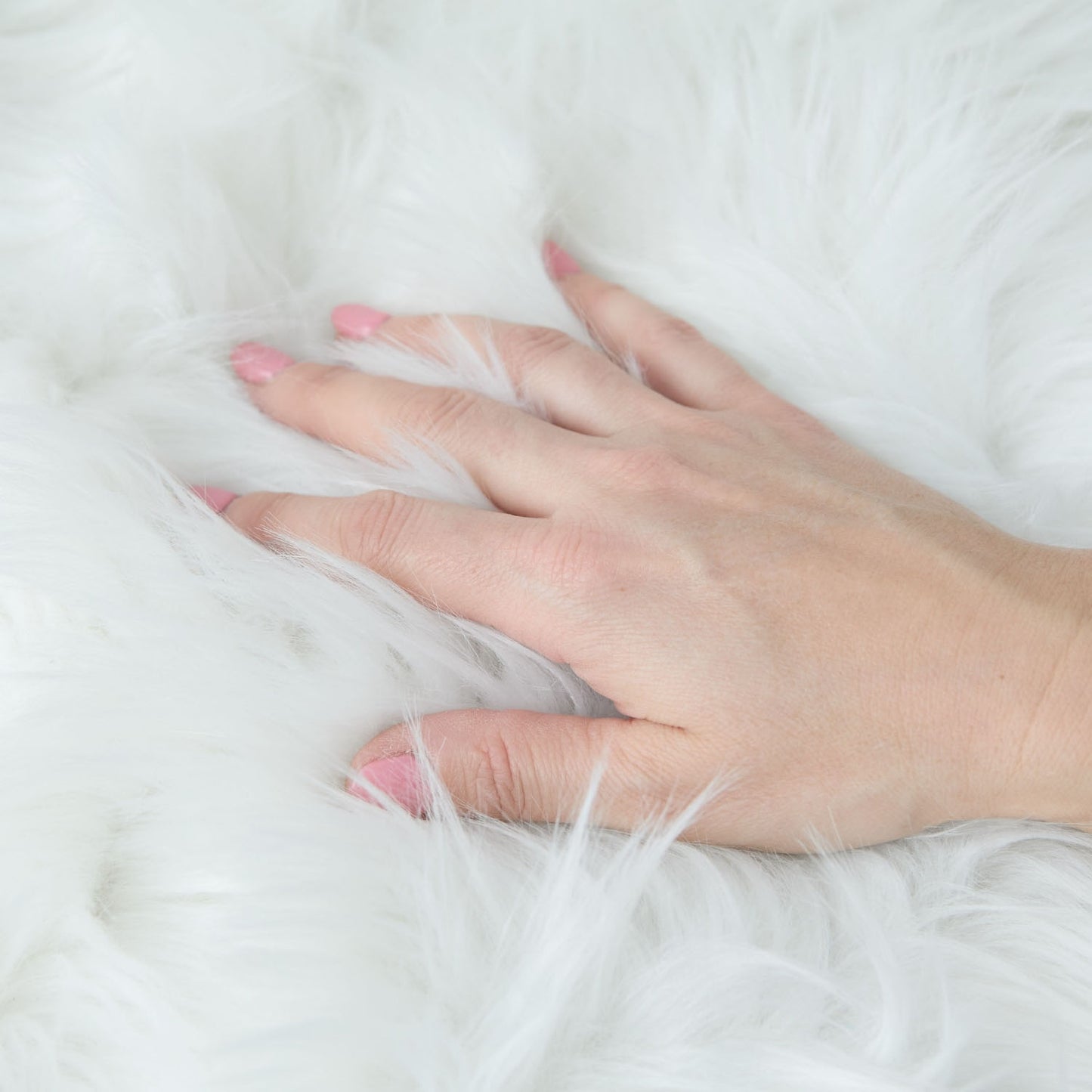 Lux Faux Fur White Room Rug