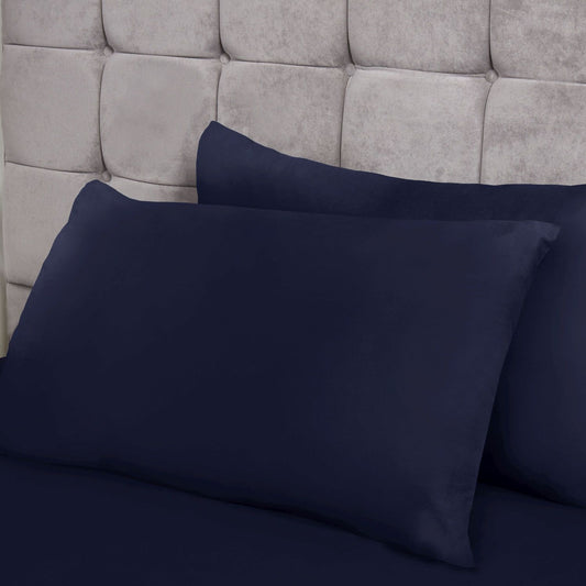 Lyla Navy Blue Housewife Pillowcase (Pair)