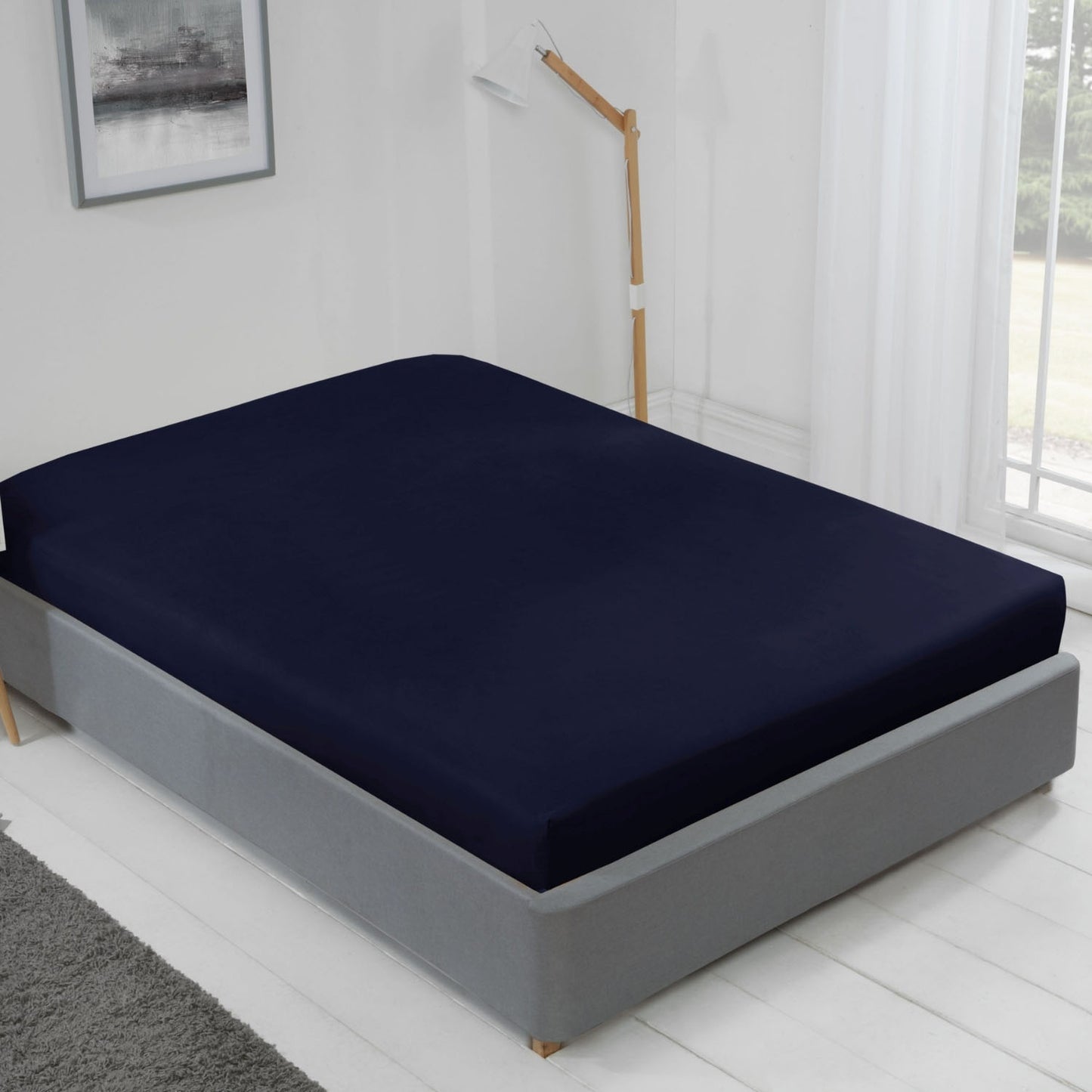 Lyla Navy Blue Fitted Sheet