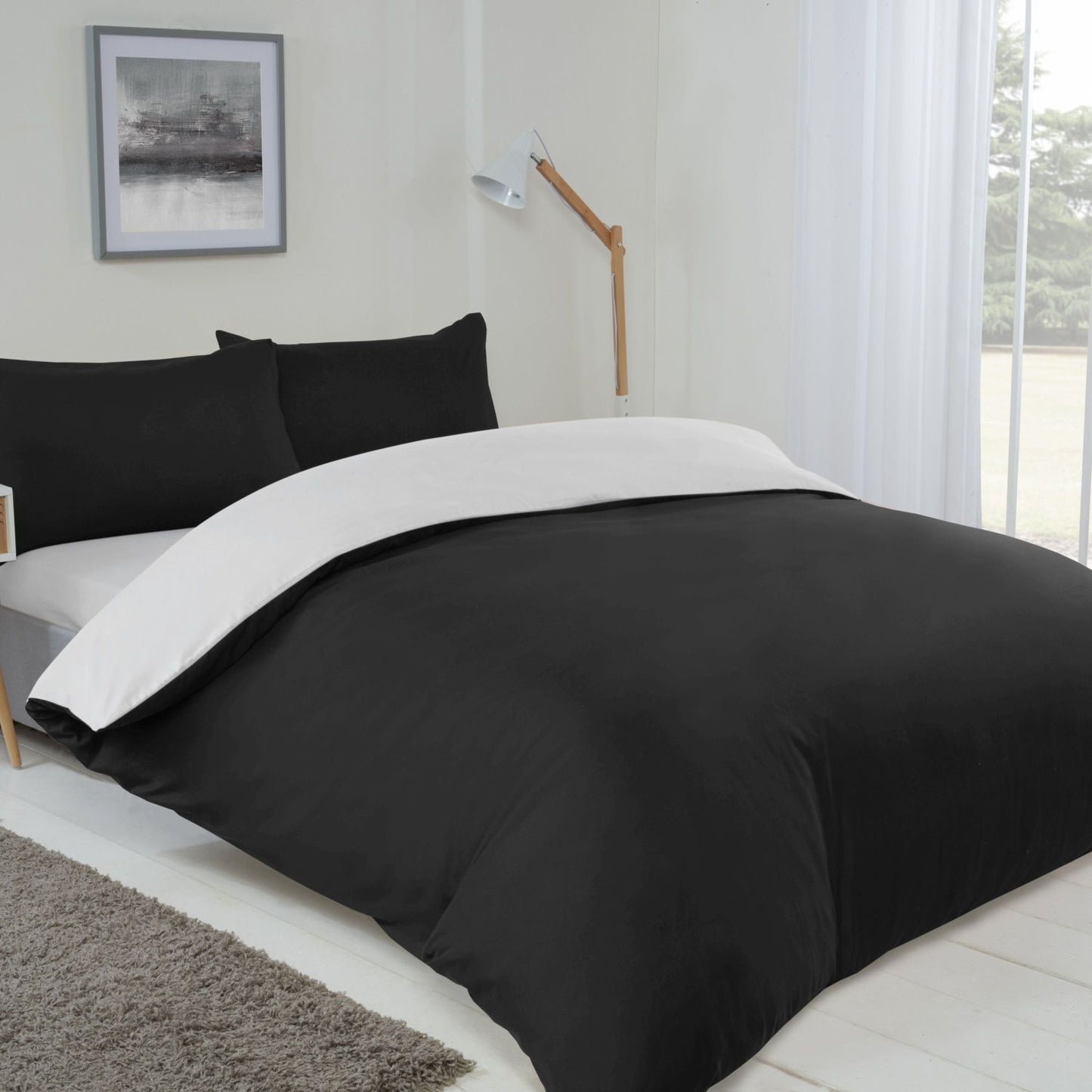 Lyla Black and White Reversible Duvet Set