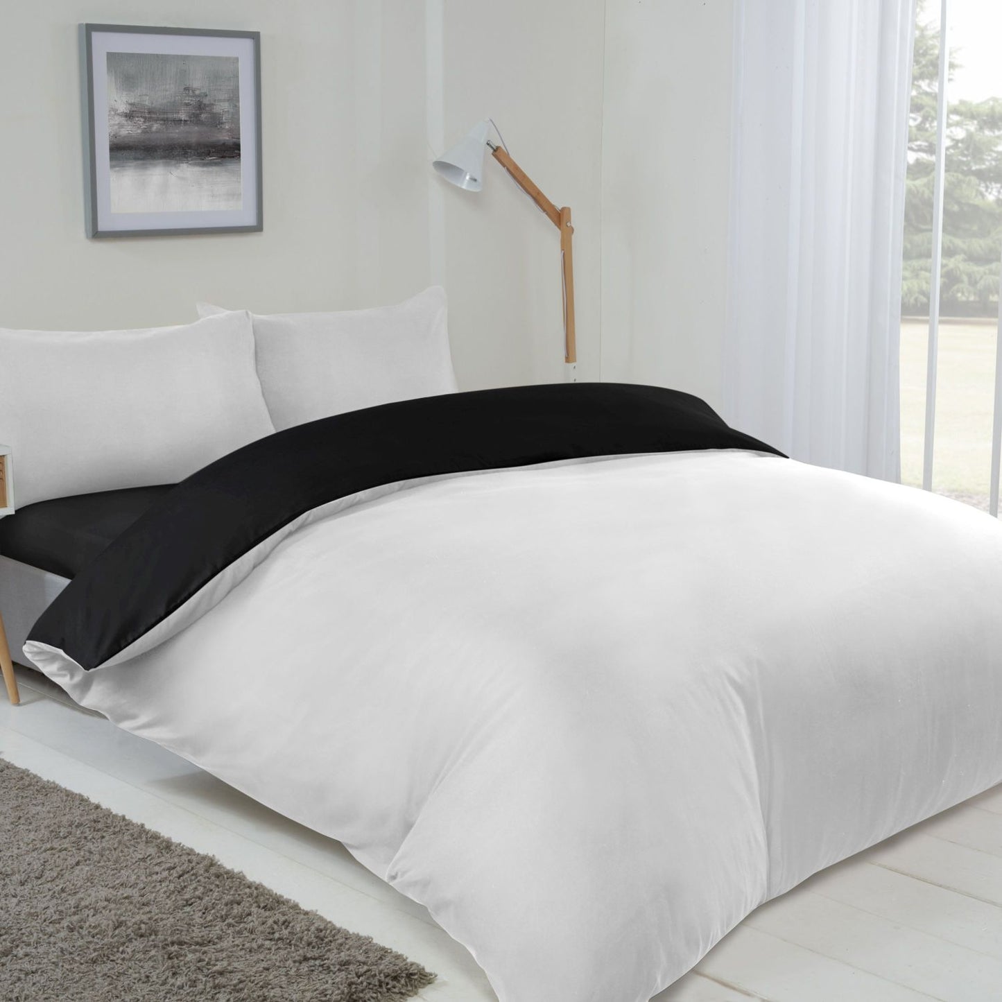 Lyla Black and White Reversible Duvet Set