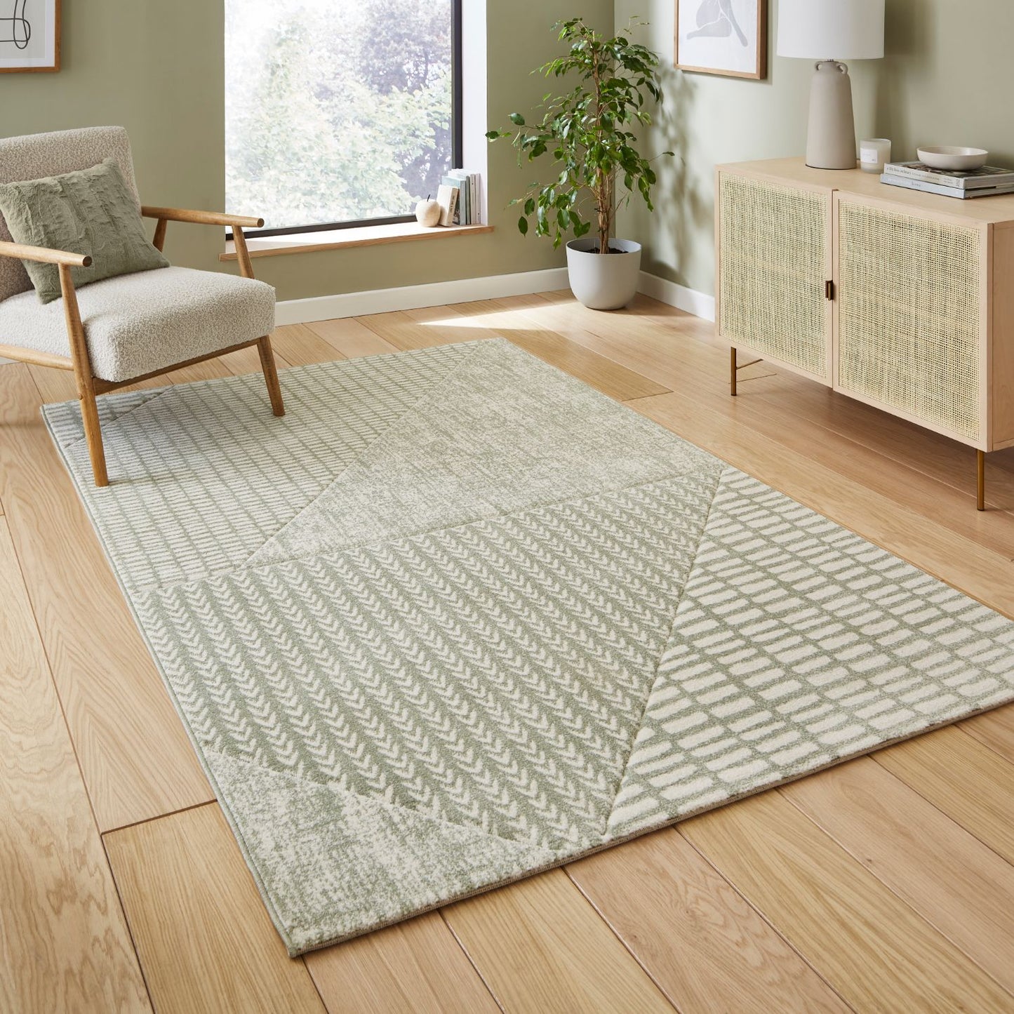 Catherine Lansfield Larsson Sage Green Rug