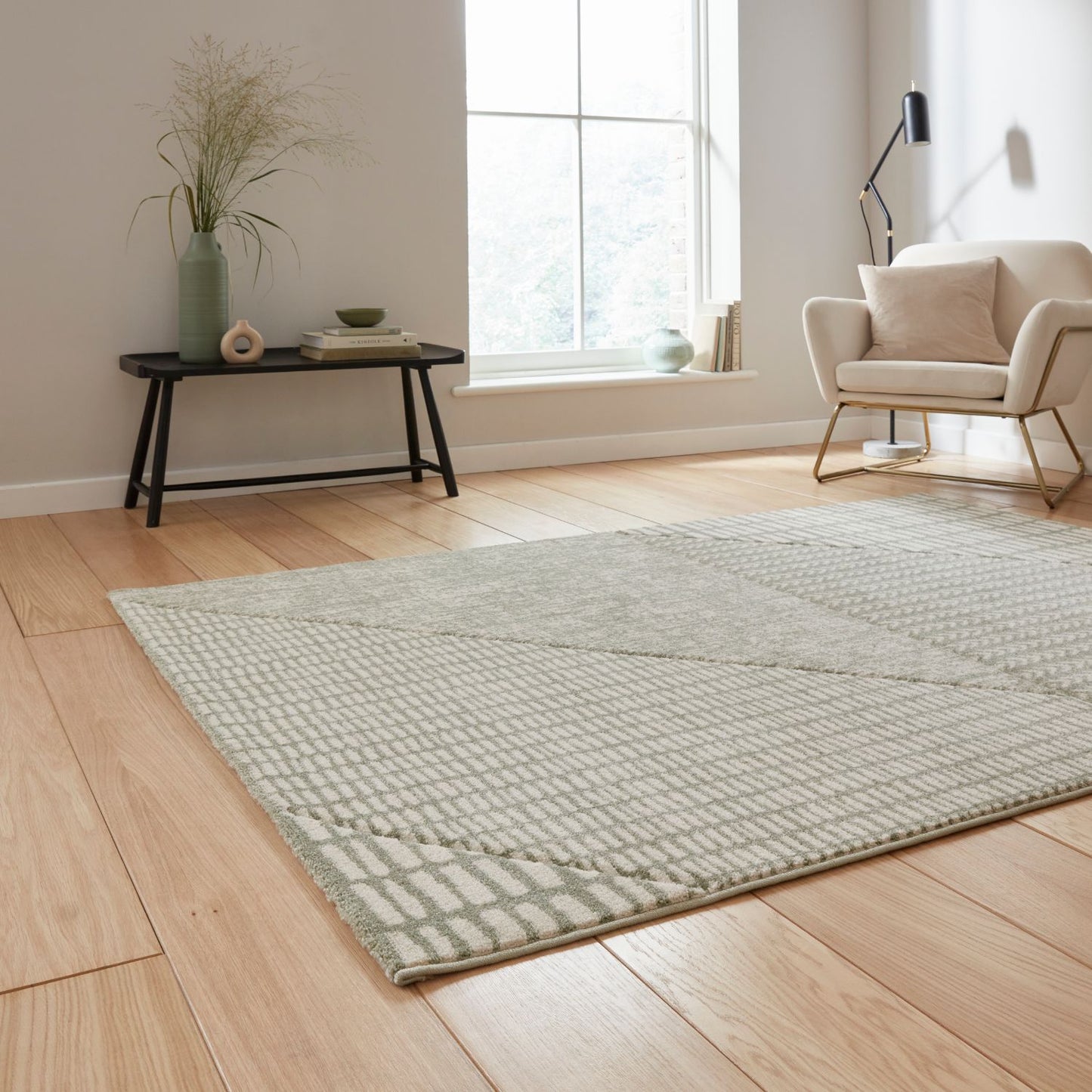 Catherine Lansfield Larsson Sage Green Rug