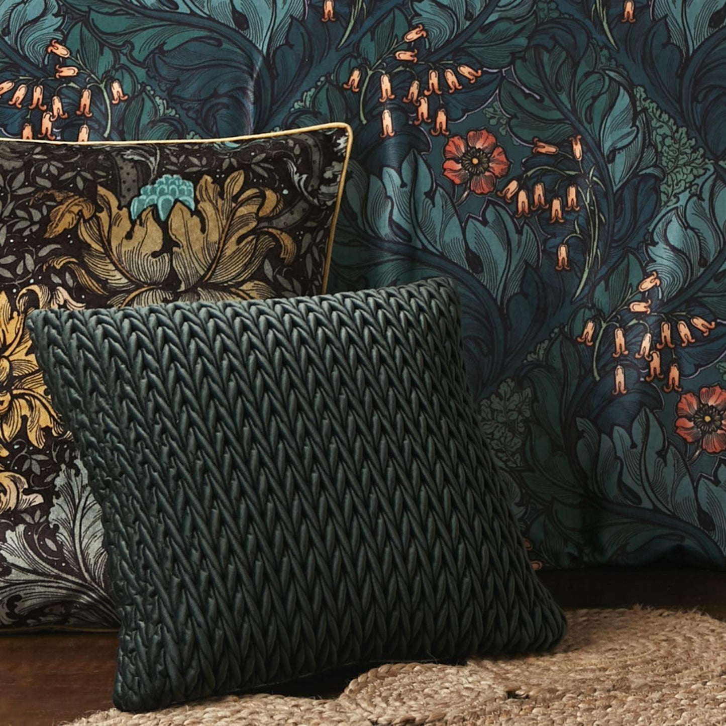 Laurence Llewelyn-Bowen Amory Bottle Green Cushion (43cm x 43cm)
