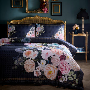 Laurence Llewelyn-Bowen Reversible Bouquet List Navy Duvet Set
