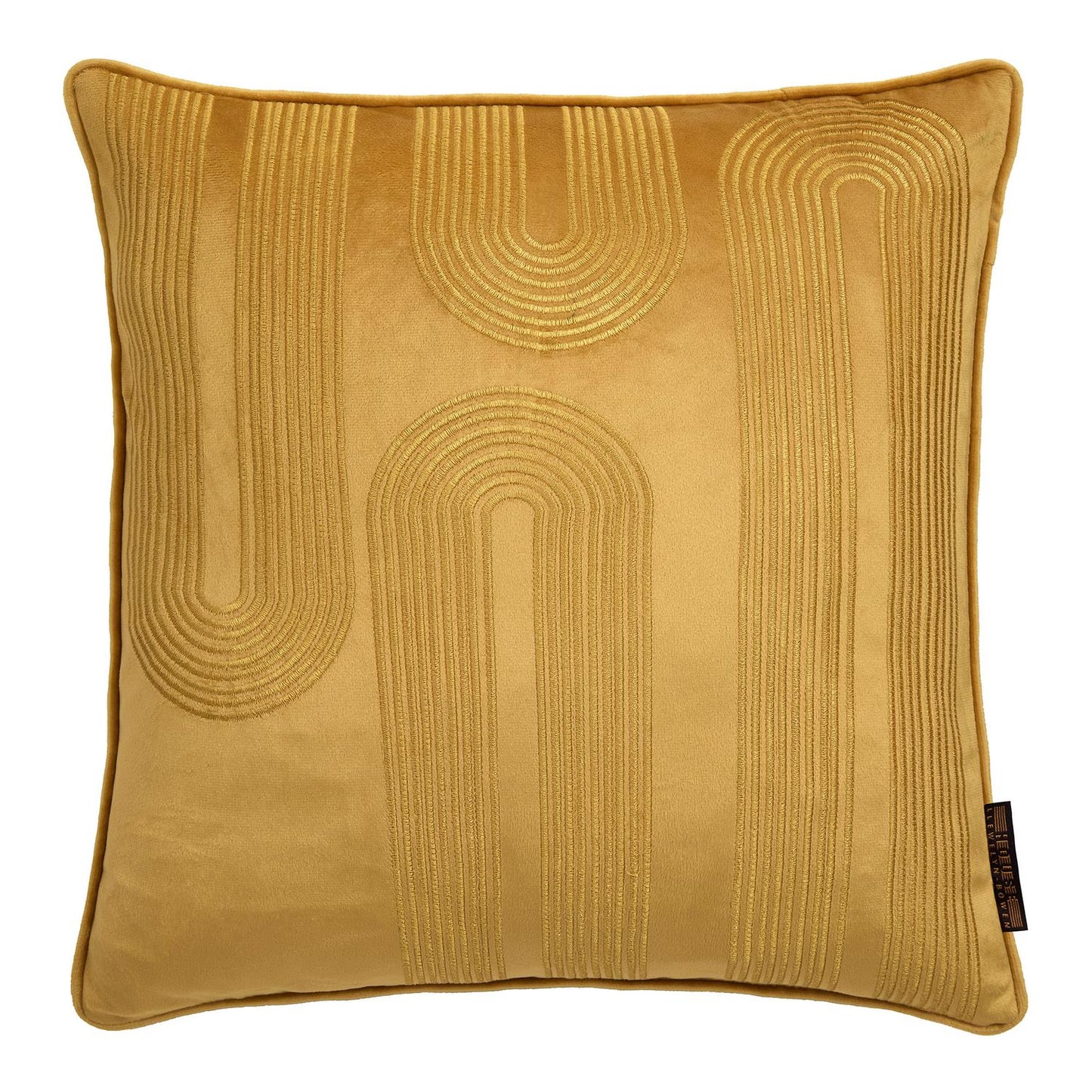 Laurence Llewelyn-Bowen Diva Embroidery Ochre Cushion (43cm x 43cm)