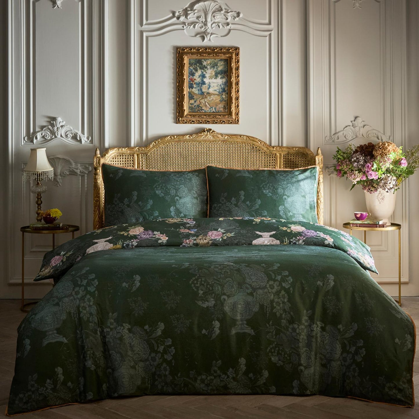 Laurence Llewelyn-Bowen Tuscan Holiday Green Cotton Sateen Duvet Set