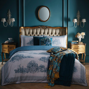 Laurence Llewelyn-Bowen Blue Tuscan Toile Cotton Duvet Set