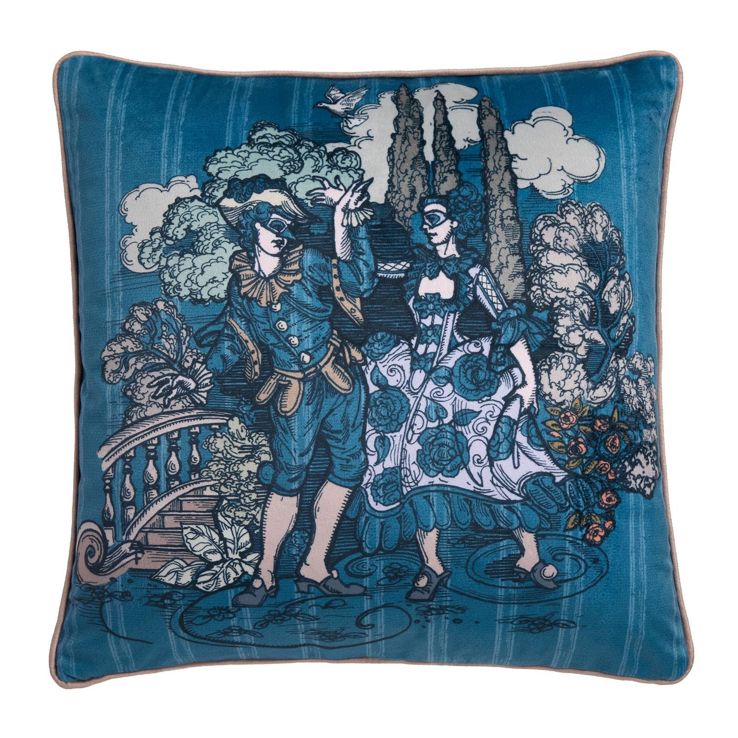 Laurence Llewelyn-Bowen Tuscan Toile Velvet Cushion