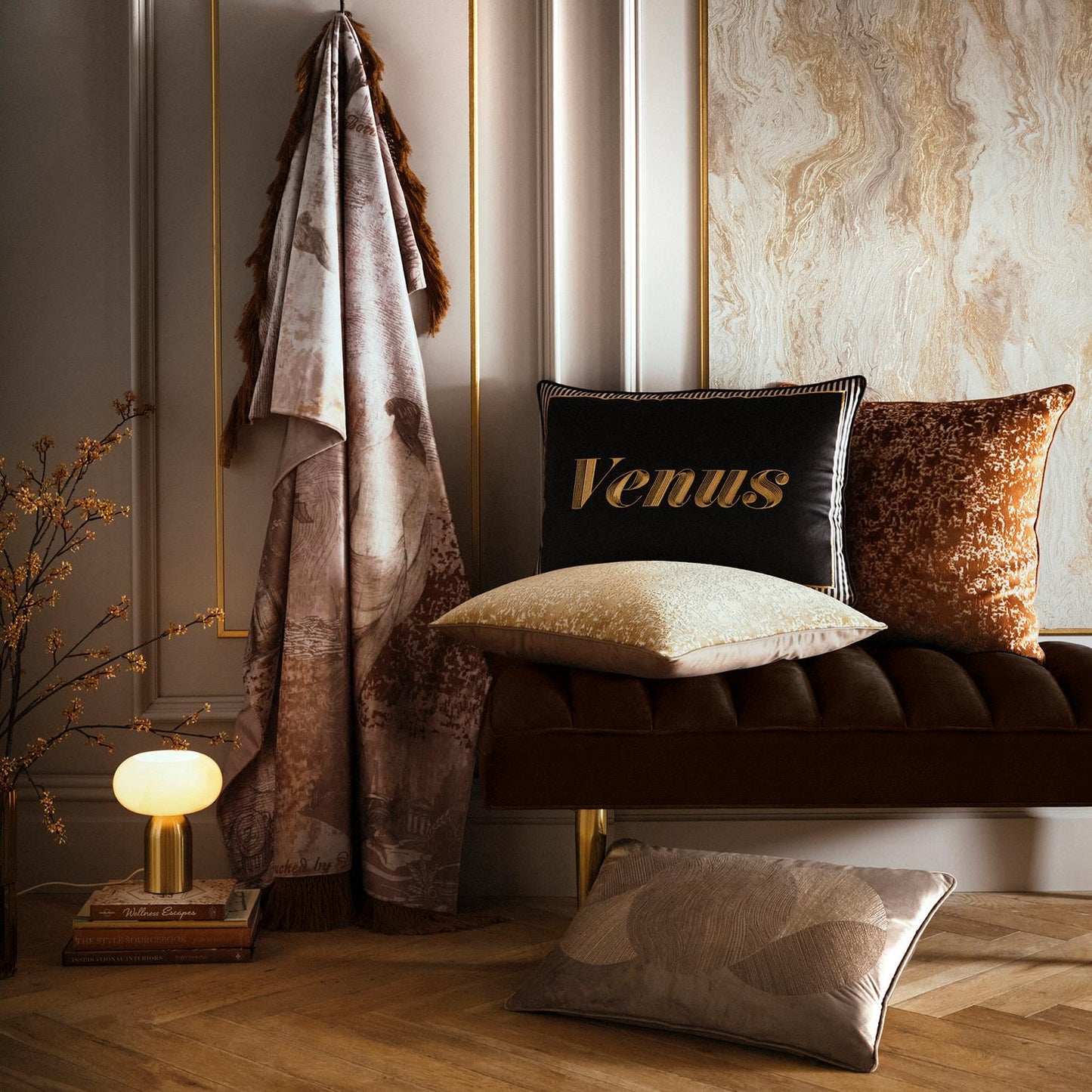 Laurence Llewelyn-Bowen Venus Desire Velvet Mink Cushion (40cm x 60cm)