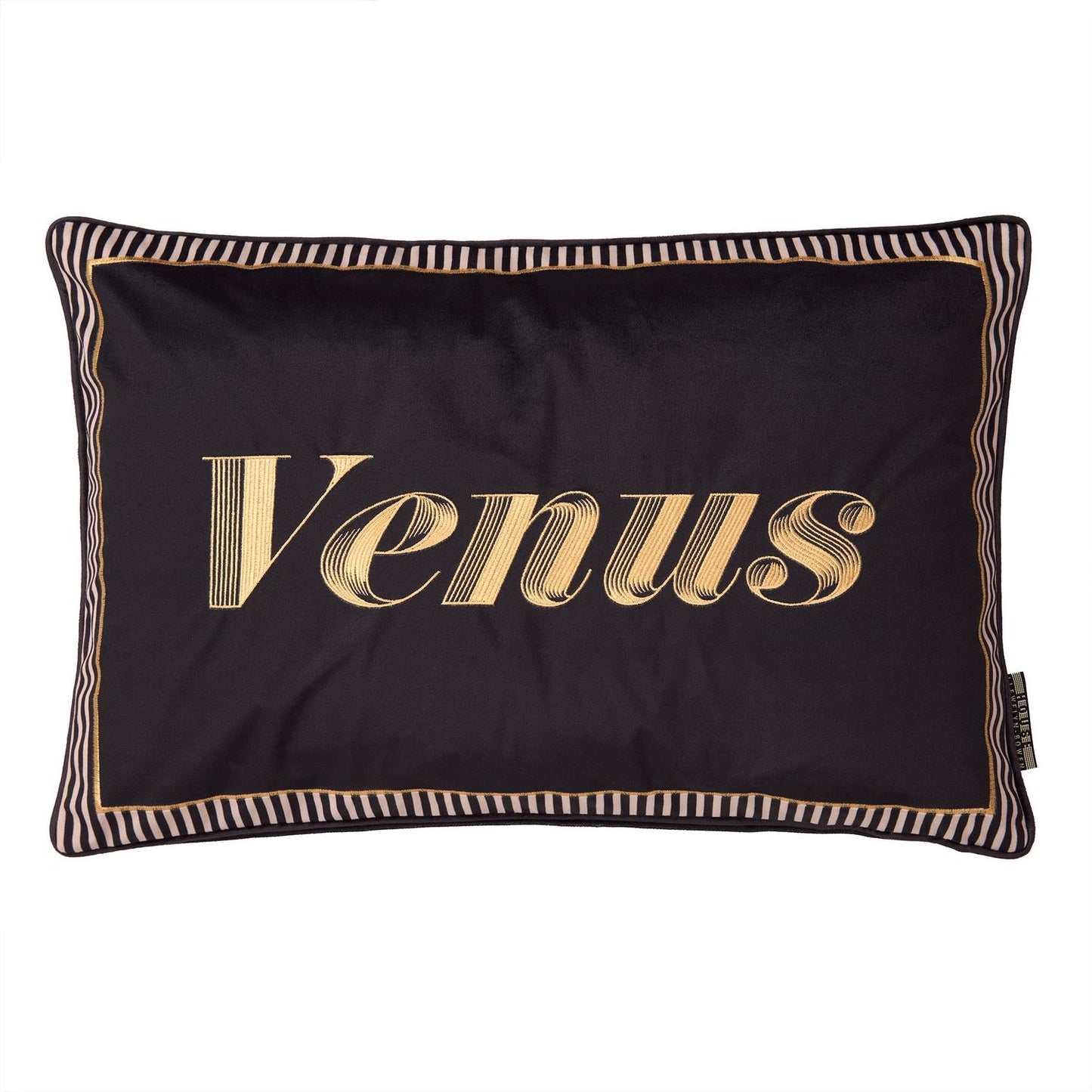 Laurence Llewelyn-Bowen Velvet Venus Signature Black Cushion (40cm x 60cm)