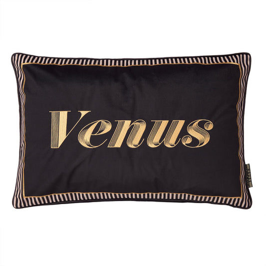 Laurence Llewelyn-Bowen Velvet Venus Signature Black Cushion (40cm x 60cm)