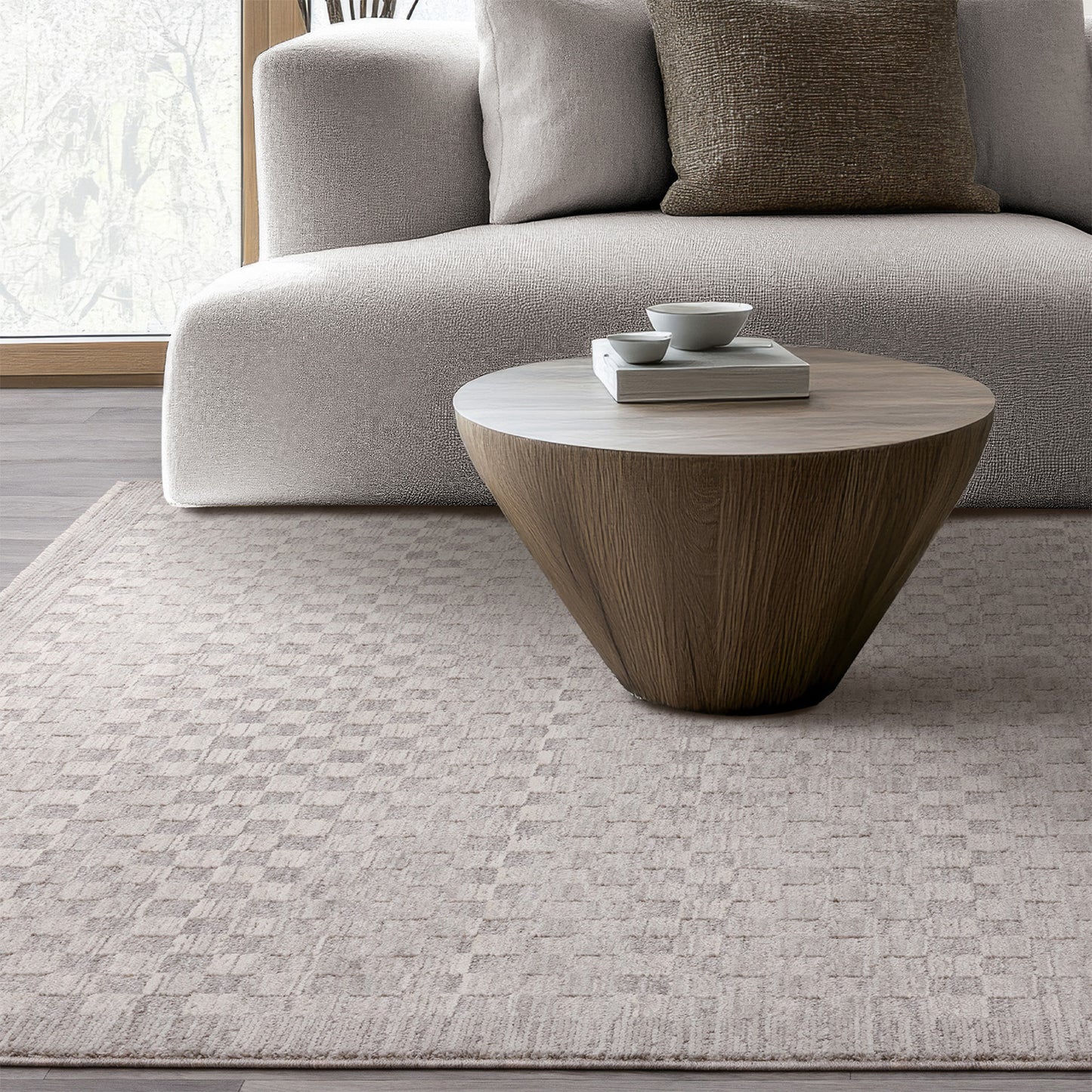 Laurent LA02 Boho Abstract Grey Rug