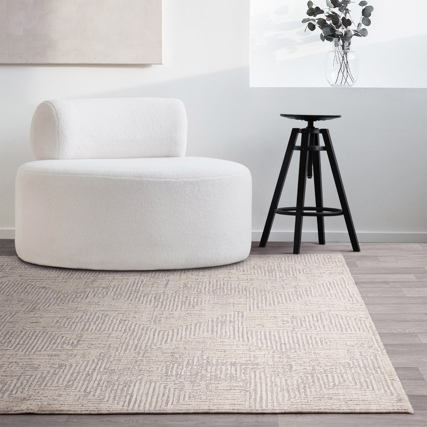 Laurent LA05 Boho Geometric Grey Rug
